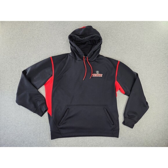 Tecate Beer Pullover‎ Hoodie Black Red Promotional Pocket Sweatshirt Size Large - Picture 1 of 14